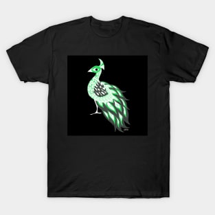 green royale peacock in ecopop zentangle art T-Shirt